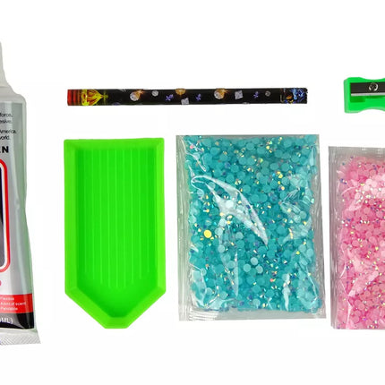 Kūrybinis vienaragio rinkinys „Pasidaryk pats“ Deimantai Kristalai Mėlyna