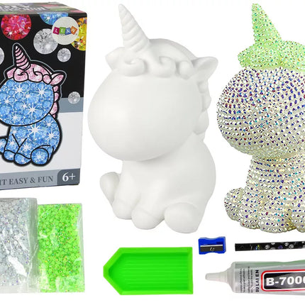 Kūrybinis vienaragio rinkinys "Pasidaryk pats" Deimantai Kristalai Žalias