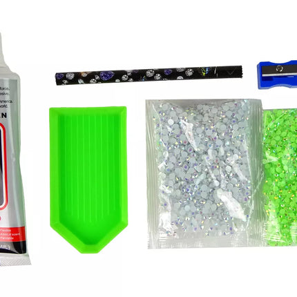 Kūrybinis vienaragio rinkinys "Pasidaryk pats" Deimantai Kristalai Žalias