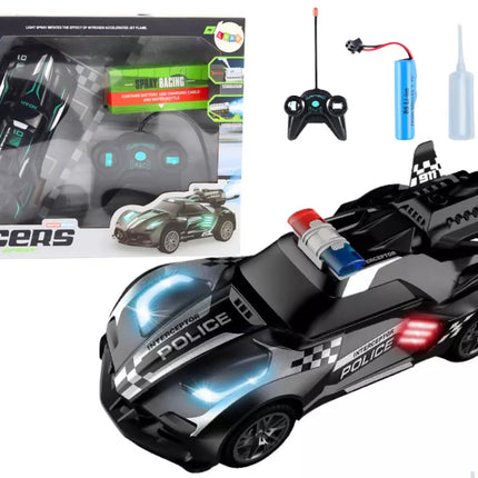 Juodas policijos nuotolinio valdymo sportinis automobilis