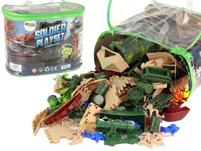Karinis rinkinys, kariniai figūrėlės, ginklai, transporto priemonės, 200 vienetų
