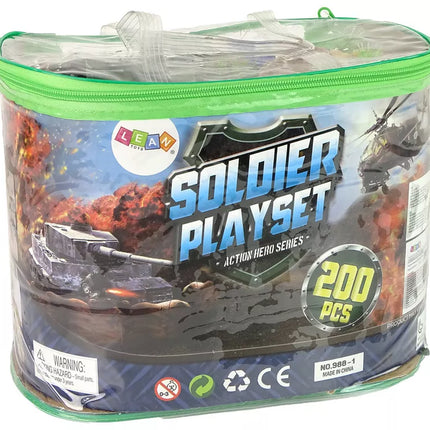 Karinis rinkinys, kariniai figūrėlės, ginklai, transporto priemonės, 200 vienetų