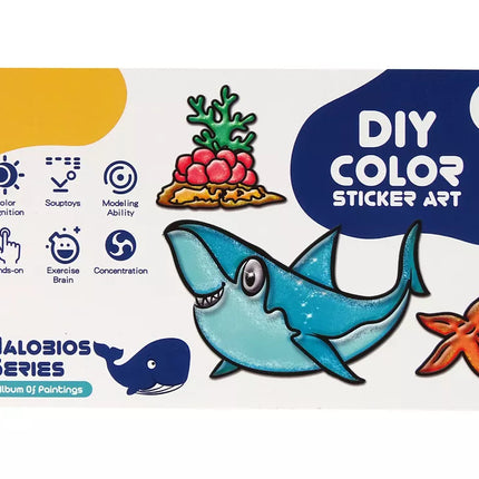 Baldų langų lipdukai Jūros gyvūnai Vėžlys „Pasidaryk pats“ 8 spalvų blizgučiai