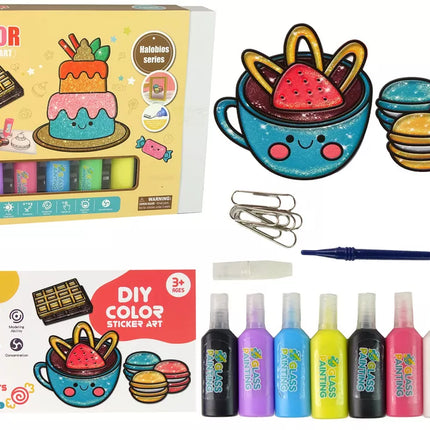 Pasidaryk pats saldainių langų lipdukai, 8 spalvų blizgučiai