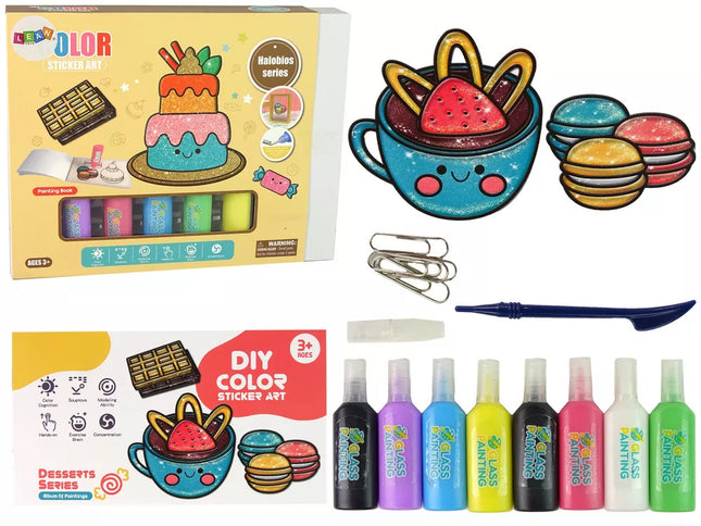 Pasidaryk pats saldainių langų lipdukai, 8 spalvų blizgučiai