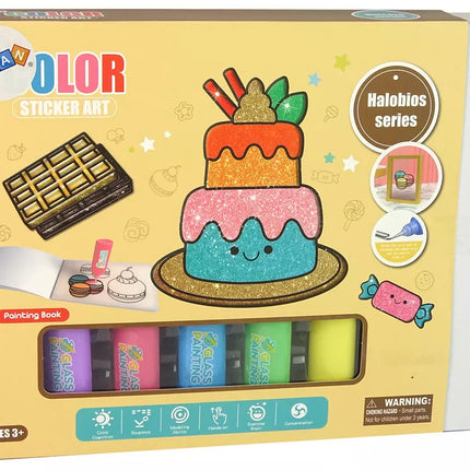 Pasidaryk pats saldainių langų lipdukai, 8 spalvų blizgučiai