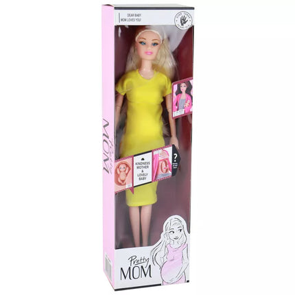 Lėlė Nėščia Mama Kūdikio Lėlė Geltona Nėštumas