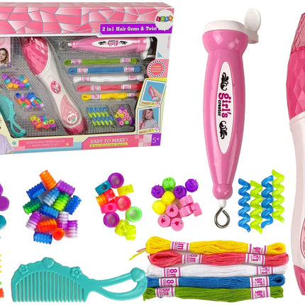 2-in-1 plaukų pynimo rinkinys su karoliukais