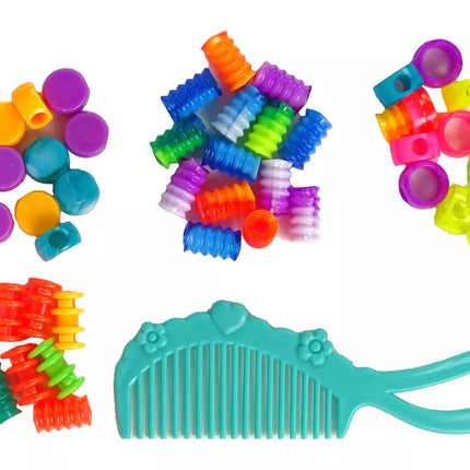 2-in-1 plaukų pynimo rinkinys su karoliukais