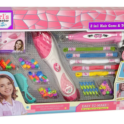 2-in-1 plaukų pynimo rinkinys su karoliukais