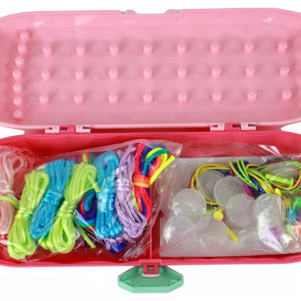 Apyrankių gamybos rinkinys, rožinė dėžutė