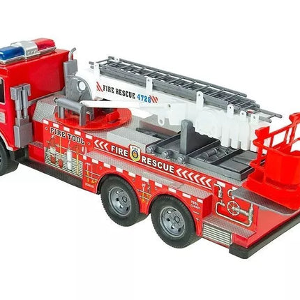 Didelis priešgaisrinės tarnybos rinkinys: ugniagesių mašina, figūrėlės, keturratis, šalmas vaikams