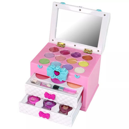 Grožio rinkinys lagamine, rožinis ir baltas