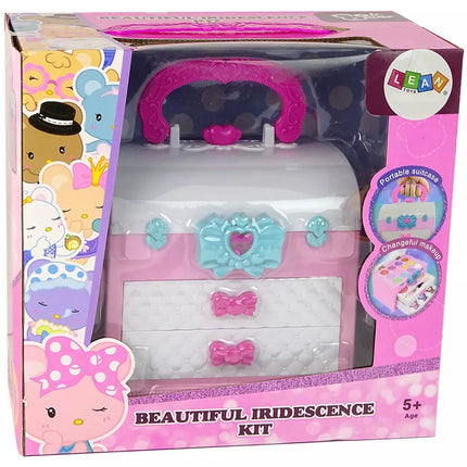 Grožio rinkinys lagamine, rožinis ir baltas