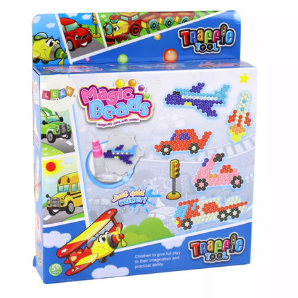 Vandens karoliukų rinkinys „Pasidaryk pats“ stebuklingi karoliukai 8 spalvų transporto priemonės