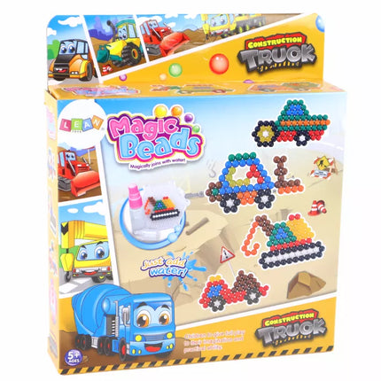 Vandens karoliukų rinkinys "Pasidaryk pats" stebuklingi karoliukai, 8 spalvų statybinės transporto priemonės