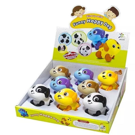 Juokingas laimingas šuo, prisukamas žaislas, judantis ir bėgantis