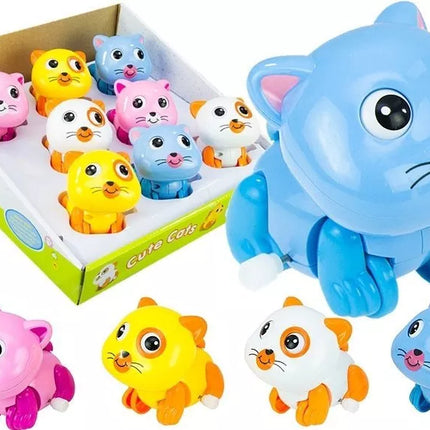 Mielas prisukamas kačiukas, prisukamas žaislas, judantis bėgantis katinas