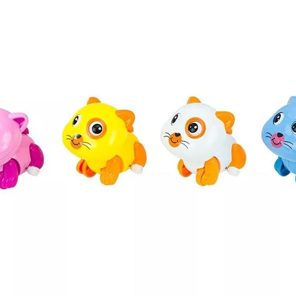 Mielas prisukamas kačiukas, prisukamas žaislas, judantis bėgantis katinas