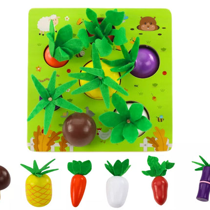 Atminties žaidimas „Vaisiai ir daržovės“ medinis