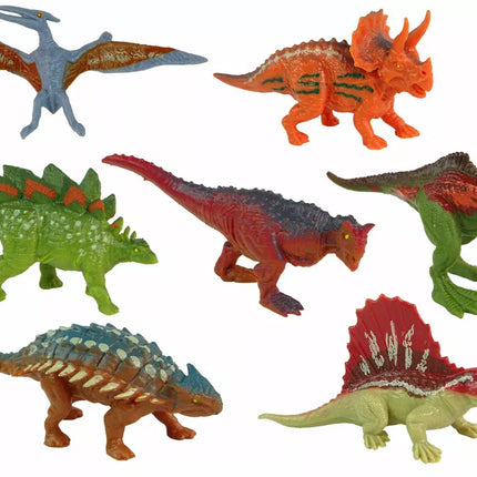 Dinozaurų figūrėlių rinkinys, 12 vienetų, spalvingas