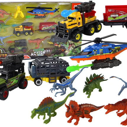 Sraigtasparnių dinozaurų transporto priemonių rinkinys, 6 spalvingi vnt.