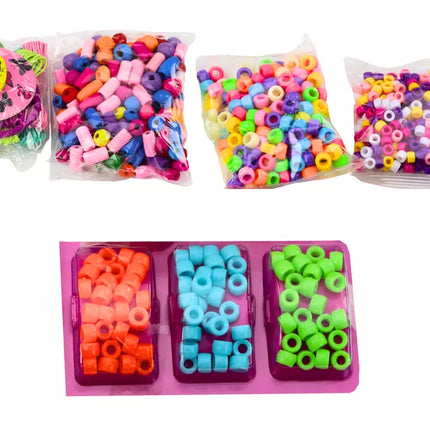 Karoliukų rinkinys stiklainyje papuošalų kūrimui 3in1