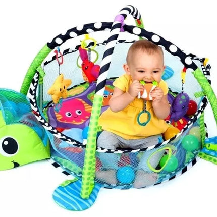 Žaidimų kilimėlis su kamuoliukais Baby Turtle 3in1