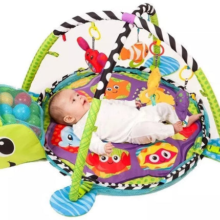 Žaidimų kilimėlis su kamuoliukais Baby Turtle 3in1