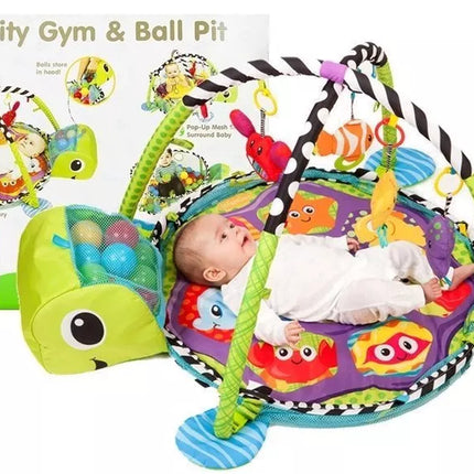 Žaidimų kilimėlis su kamuoliukais Baby Turtle 3in1
