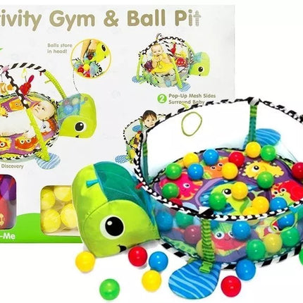 Žaidimų kilimėlis su kamuoliukais Baby Turtle 3in1