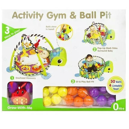 Žaidimų kilimėlis su kamuoliukais Baby Turtle 3in1