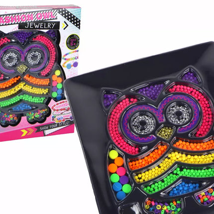 ""Pasidaryk pats" papuošalų gamybos rinkinys, karoliukai, 3000 vienetų. Pelėda"