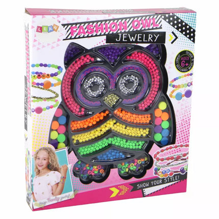 ""Pasidaryk pats" papuošalų gamybos rinkinys, karoliukai, 3000 vienetų. Pelėda"