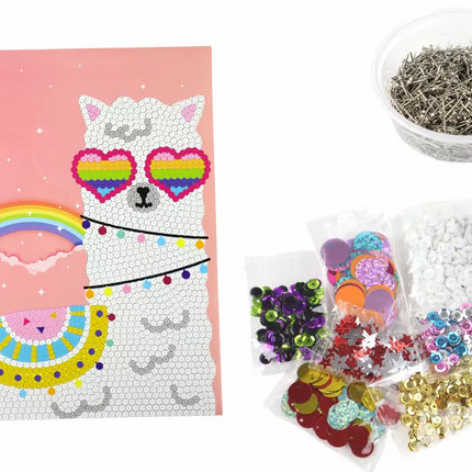 ""Pasidaryk pats" rinkinys, aukštakulniai su blizgučiais, pelėdos rėmelis, spalvingas"