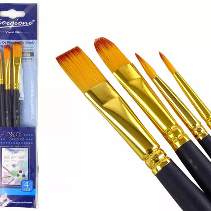 Meninių teptukų rinkinys, 4 formos