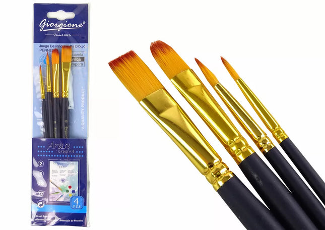 Meninių teptukų rinkinys, 4 formos