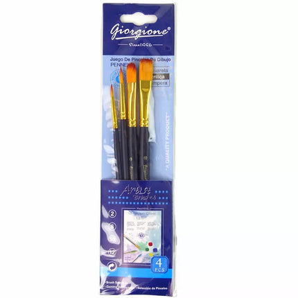 Meninių teptukų rinkinys, 4 formos