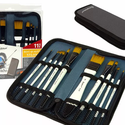 Menininko teptukų rinkinys pieštukų dėkle, 10 vnt.