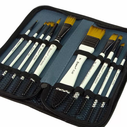 Menininko teptukų rinkinys pieštukų dėkle, 10 vnt.