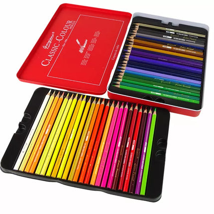 48 spalvotų pieštukų rinkinys metalinėje dėžutėje