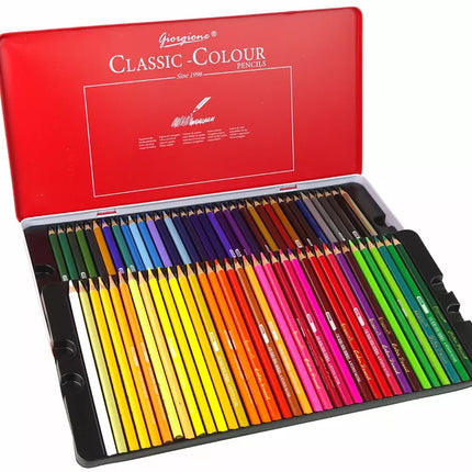 72 spalvotų pieštukų rinkinys metalinėje dėžutėje