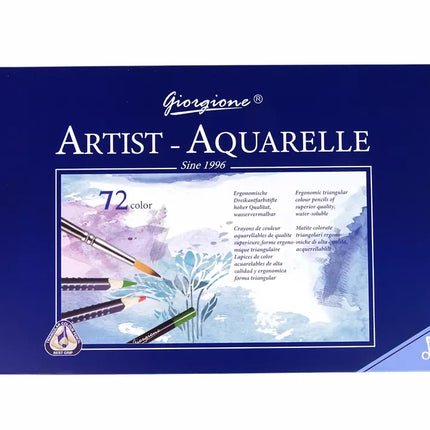 72 akvarelinių pieštukų rinkinys metalinėje dėžutėje