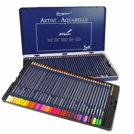 72 akvarelinių pieštukų rinkinys metalinėje dėžutėje