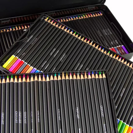 120 meno pieštukų rinkinys metalinėje dėžutėje