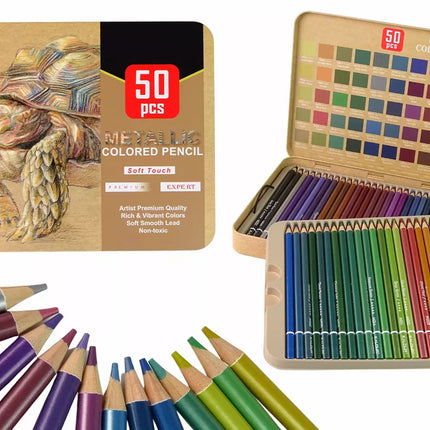 Mažojo dailininko kreidelių rinkinys organizatoriuje, 50 vnt.