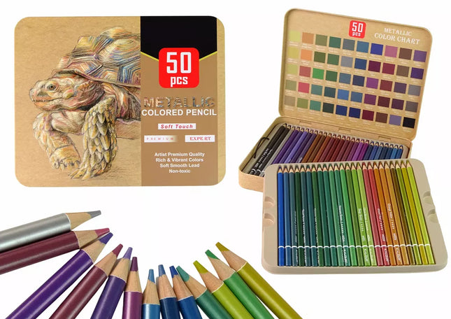 Mažojo dailininko kreidelių rinkinys organizatoriuje, 50 vnt.