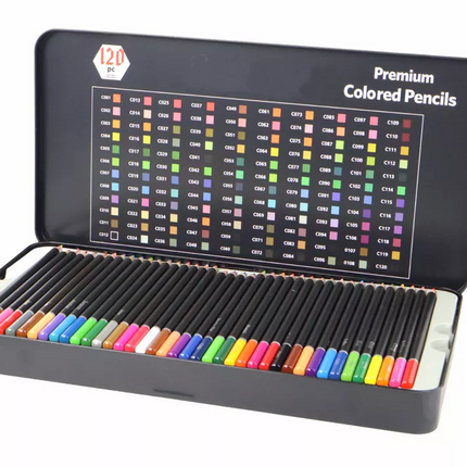 Aukštos kokybės kreidelių rinkinys, 120 vnt. Įvairių atspalvių spalvų sąrašas