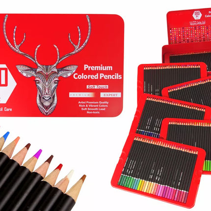 Mažojo dailininko rinkinys metalinėje dėžutėje, kreidelės, 180 vnt.