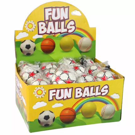 PU futbolo kamuolys su „Jojo“ elastine juostele atšokimui, 6 cm, baltos žvaigždės